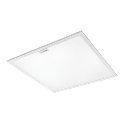 SG Armaturen Sense Pro Connect 600x600 loftlampe med integreret trådløs sensor, hvid ramme, på hvid baggrund.