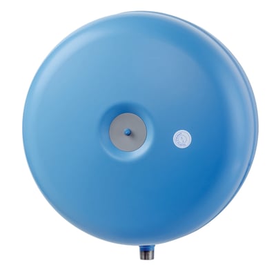 IMI Pneumatex Statico SD ekspansionsbeholder på 80 liter i blå stål med en central ventilationsstud og et gevindstykke i bunden.