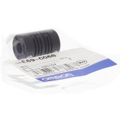 Omron E69-C08B akselkobling til E6C3-A encoder, vist i original emballage med label.