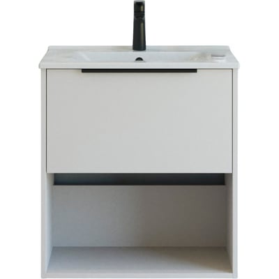 Dansani Mido+ Classic møbelpakke i sand mat med 61 cm bredde og en skuffe med integreret greb og åbent rum.