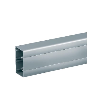 Schneider Electric OptiLine 45 kanaldel, 95mm bred, 1-rums, 2m lang, i eloxeret aluminium med synlige monteringsriller.