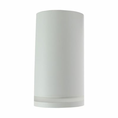 Hvid, cylindrisk Chloe Mini Ring loftspot fra SpectrumLED med GU10-fatning og en smal ring nederst.
