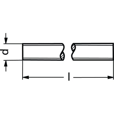 Diagram af sort gevindstang M42x1000, DIN 976-1, i klasse 10.9, viser dimensioner.