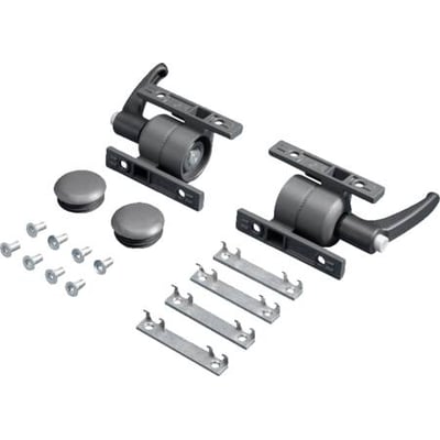 Rittal justerbart rammesamlestykke til Comfort-Panel CP, inklusive fittings og beslag, på en hvid baggrund.