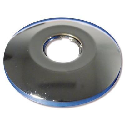 Elegant krom vægroset med en diameter på 90 mm og en højde på 15 mm. Den har en 3/4" indvendig gevind.