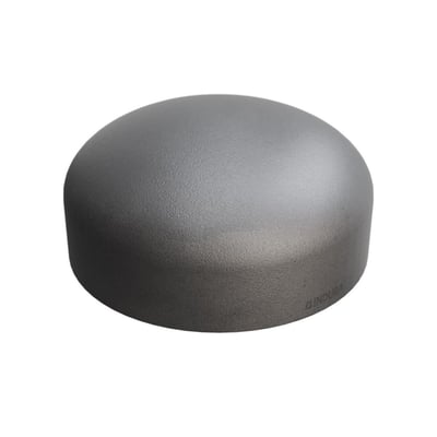 Indura endebund P265GH, 76,1 x 5 mm, 38 mm høj, i gråt stål med synligt Indura logo.