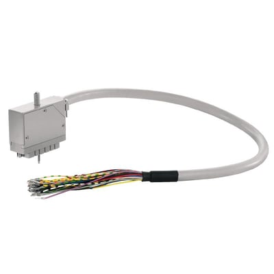Weidmüller PLC-wire til digitale signaler med 20 poler og 8 meter kabel, vist med stik og frie ledere.