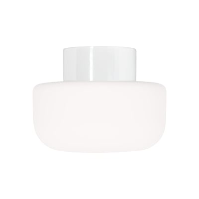 Produktbillede af Ifö Electric Solenne loft- og væglampe i hvid med mat opalglasafskærmning isoleret på hvid baggrund.
