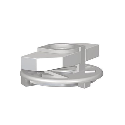 Flamco ClickEasy M8 gevindplade til rørophængningssystem, vist på hvid baggrund.