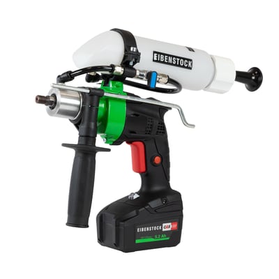 Eibenstock 18V diamantboremaskine END 40A med 5,2Ah batteri og integreret vandbeholder.