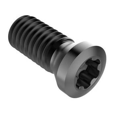 Nærbillede af Seco Tools skrue C03509-T10P med sort finish, viser det indvendige torx-drev og gevinddetaljer.