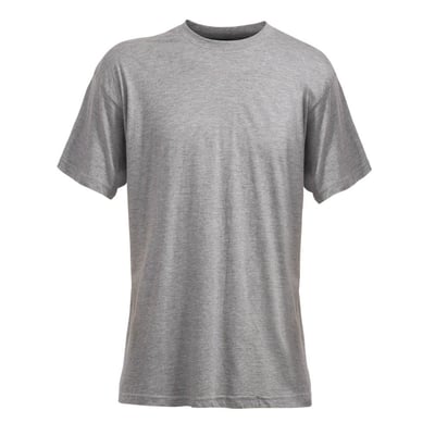 Bagfra af lysegrå T-shirt Code Heavy i størrelse M, som viser den enkle rundhals og kraftige bomuldskvalitet.