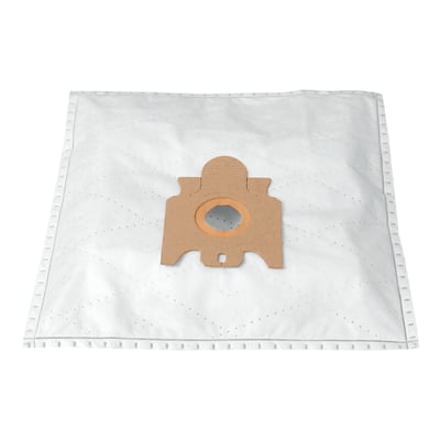 Enkel Nordic Quality MMI 2130 støvsugerpose i hvidt materiale med en brun pap-flange for montering.