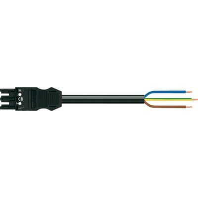 Wago 6 meter tilslutningskabel med hunstik og afisolerede 3x1,5mm ledninger i hvid PVC Eca.