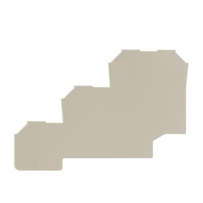 Weidmüller endeplade AP DLI2.5 dobbelt i beige plast med en unik trinvis profil til montering på monteringsskinne.