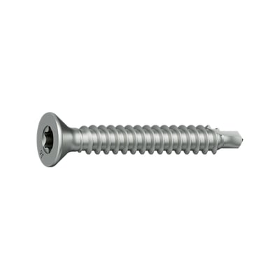 EJOT DABO TKE isoleringsskrue, 4,8 x 35 mm, med sølvfarvet, bredt hoved, groft gevind og TX25-kærv.
