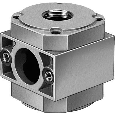 Festo flad cylinder EZH-5/20-25-B i metal med tydelige gevind og monteringsskruer. Fremstår kompakt og robust.