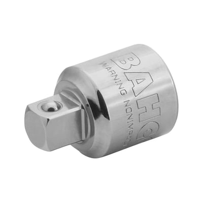 Bahco adapter set fra siden, viser 1/2" firkant og mærkning med "WARNING NON-IMPACT" samt Bahco logo.