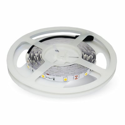 V-Tac LED-strip på rulle med neutral hvidt lys på 4000K, 5 meters længde og 60 LED pr. meter.