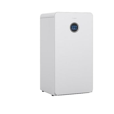 Bosch Compress 7800i LWF jordvarmepumpe på 3-12 kW uden varmtvandsbeholder, set skråt forfra.