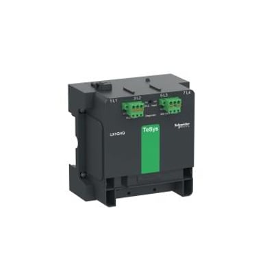 Schneider Electric TeSys Giga kontrolmodul LX1G40 til 4-polet 115-225A kontaktor, 200-500V AC/DC, med grønne terminaler.