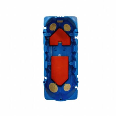 Envirograf brandbrik i blå plast til 2,5m forfradåser, med orange ekspanderende materiale og udslagsbrikker.