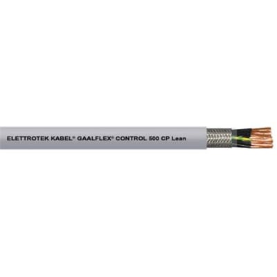 Motorkabel med Elettrotek Kabel Gaalflex Control 500 CP Lean mærkning, 16x0.75 mm2, med fortinnet kobberskærm og afisolerede kobberledere.