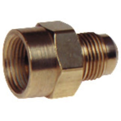 Refco UR3-64 nippel med 3/8" x 1/4" flaretilslutning i messing, godkendt til 60 bar.