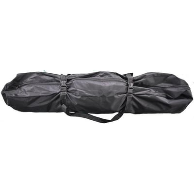 Ironside pop-up-arbejdstelt på 2 x 2 x 2 meter, pakket sammen i en sort transportpose med bærehåndtag.