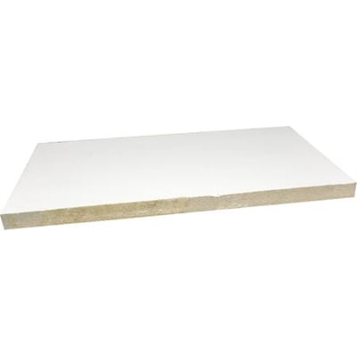 Scandi Supply Firefree B744 brandplade 50x600x1200 mm, hvid belagt stenuld, klar til brandlukninger i vægge og etageadskillelser.