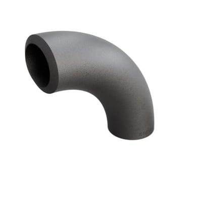 Indura 90° bøjning i P235GH-TC1 stål med dimensionerne 42,4 x 5,6 mm og 92,5 mm radius.