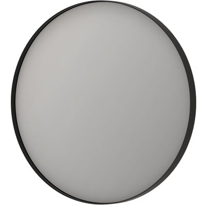 Sanibell SP17 rundt LED spejl med Ø60 cm og en elegant sort aluramme, ideel til moderne badeværelser.