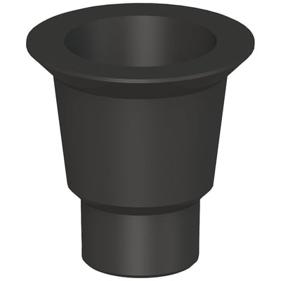 Sort Siemens røradapter med en udvendig diameter på 70 mm, designet til montering på rør til indbyggede signallamper.