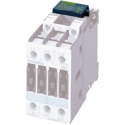 Siemens kontaktor RC-led med en påsat grøn friløbsdiode mærket 230VAC/DC S0-RC-230-S.