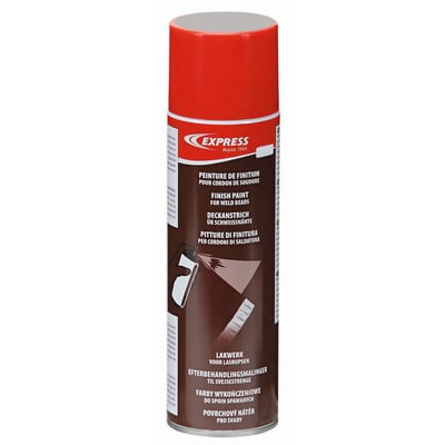 En aerosol dåse med spray til svejsesøm på 500ml, med en rød top og et mørkebrunt mærkat med produktinformation på flere sprog.