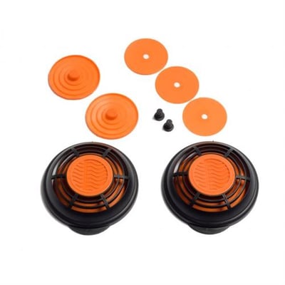 Sundström Safety R01-1204 membransæt til SR-200 helmaske med orange membraner, sorte ventildæksler og tapper.