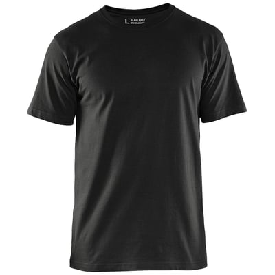 Blåkläder Workwear sort T-shirt i størrelse XXL, lavet af 100% bomuld og vist på hvid baggrund.