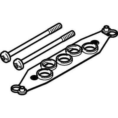Festo tætningssæt VABD-L1-14B-S-G18 med fem O-ringe og to skruer, fremstillet af sort NBR-materiale.