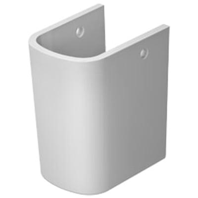 Duravit Durastyle halvsøjle i hvid keramik til model 070485, med montering huller og buet front.