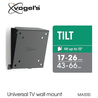 Vægbeslag fra Vogel's, model MA1010, til tv på 17-26 tommer med vippefunktion op til 15 grader, sort.