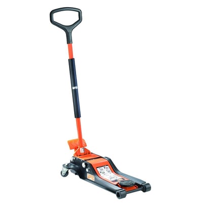 Bahco BH12000 hydraulisk donkraft med stor fodpedal og PU-belagte hjul, 2 tons kapacitet.