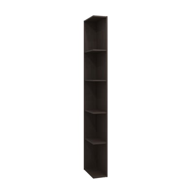 Svedbergs Fri opbevaring højskab, 160 cm, i brun ask med åbne hylder, set let skråt forfra.