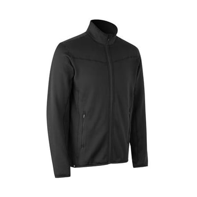 ID Identity sort fleece cardigan i str. 4XL med YKK lynlås og sidelommer.