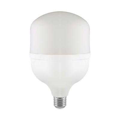 V-Tac 40W LED pære T120 med E27 fatning og hvid diffusor, isoleret på hvid baggrund.