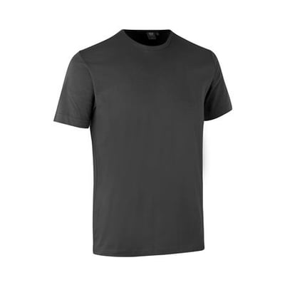 ID Identity kortærmet t-shirt i koksgrå bomuldsinterlock, størrelse M, med rund hals og tætsiddende pasform.