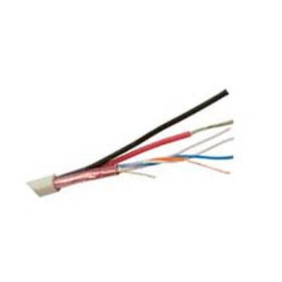 Alarmkabel FLAQQBR 2X1,5+2X2X0,5 i hvid T500 viser opdeling af ledere til strømforsyning og signal i kobber.