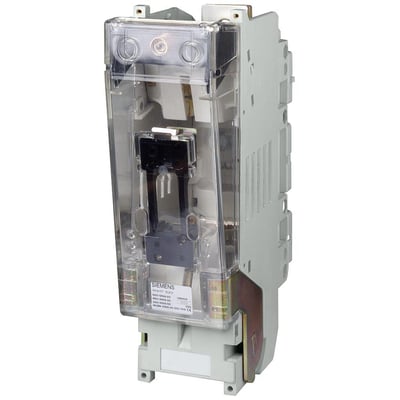 Siemens LV HRC sikringsbase str 4, 1-polet, 1250A med flad terminal og gennemsigtigt beskyttelsescover.