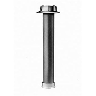 Karfa pakbøsning til trægulv med 1.1/4" og 300mm længde, poleret rustfri ståldækskål og mørkt bøsningsrør.