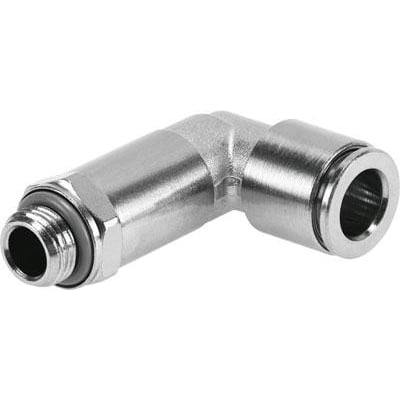 Festo vinkel-forskruning NPQH-LL-G18-Q8-P10 i metal med 6 mm nominel størrelse og tætningsring.