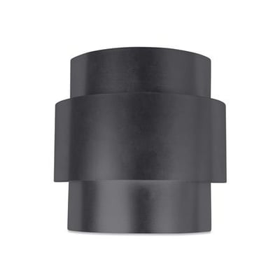 Sort PC Electric Molle-armatur på 9 W med cylindrisk form og bred midterdel, set forfra.